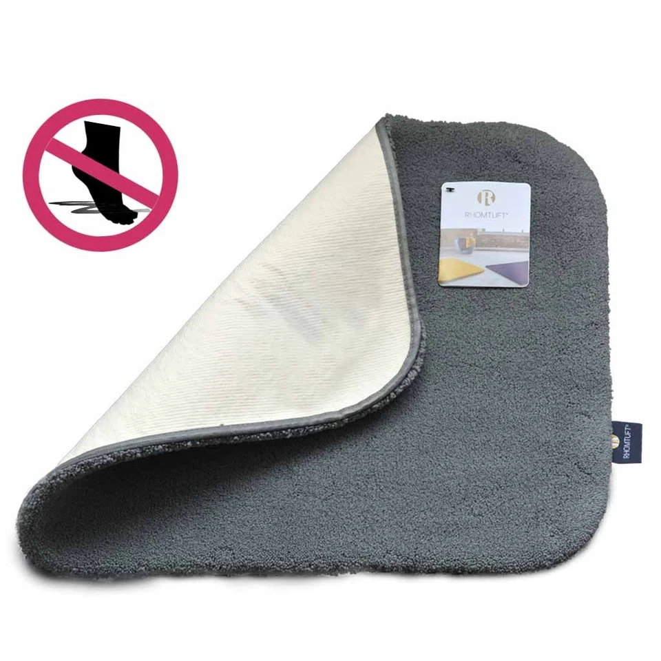 Badezimmer Teppich Badteppich Badvorrleger Anti Rutsch 3 Größen Grau Rhomtuft - Bild 4 von 4