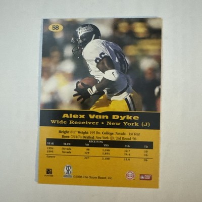 1996 Scoreboard All Sport PPF Alex Van Dyke #58 New York Jets | eBay