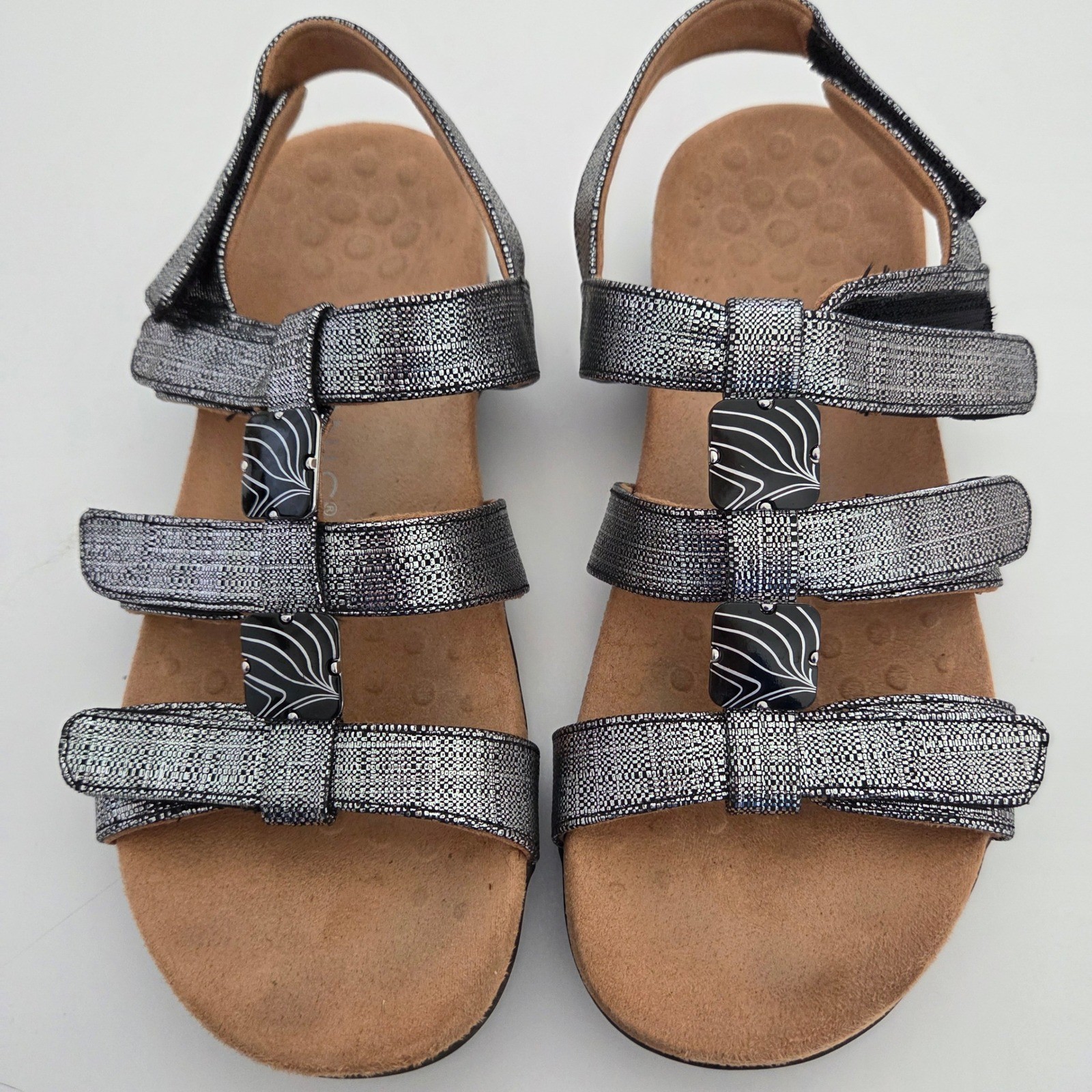 Vionic Amber Metallic Silver Adjustable Backstrap… - image 2