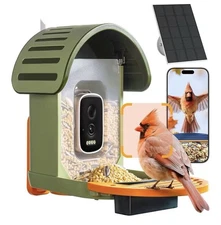 Smart 2.5K UHD Bird Feeder with Camera Solar Powered