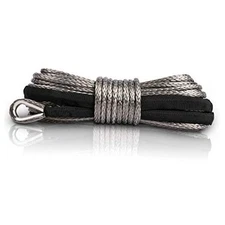  1/4''x 50ft 10000LBs Synthetic Winch Rope Winch Rope Cable for SUV ATV Gray