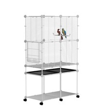 Standing Large Bird Cage, Parakeet Cage with Detachable Stand  Wheels, Wide ...