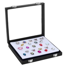 Diamond Storage Box Leather Jewelry Display Case Gemstone Display Box Gem Con...