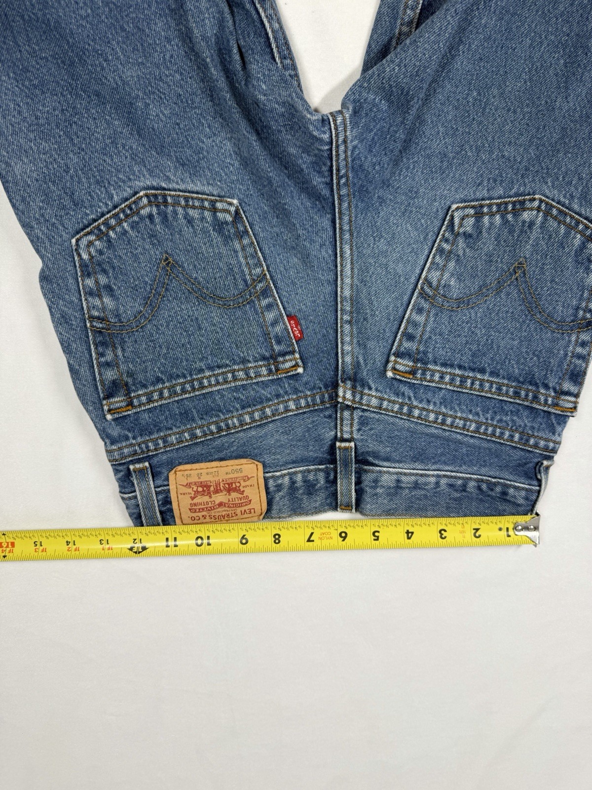 Levi's 550 Jeans Boys 12 Relaxed Cotton Straight Leg Medium Wash Denim Blue thumbnail 19