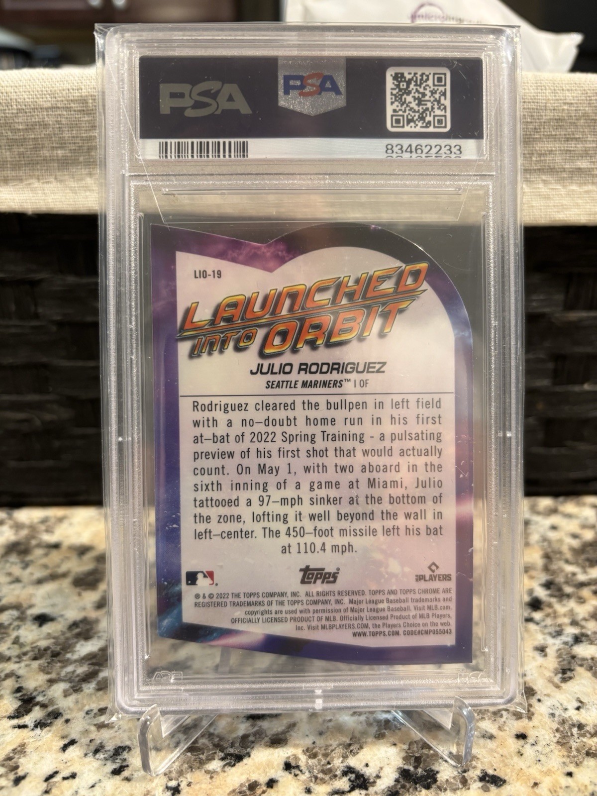 PSA 10 JULIO RODRIGUEZ 2022 Topps Cosmic Chrome LAUNCHED ORBIT DIE CUT GEM MINT view 2