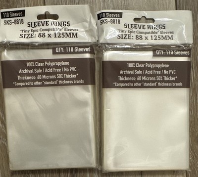Lot 2 Packs MDG8818 Sleeve Kings: 'Tiny Epic Compatible' Sleeves 88x 125(110)