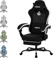 Gaming Stuhl, Ergonomischer BüRostuhl Mit FußStüTze & LordosenstüTze, HöHenverst