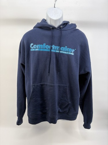 Hanes, VINTAGE 90’s Hanes Ultimate Cotton Comfortmaker. HVAC Hoodie L Navy Blue