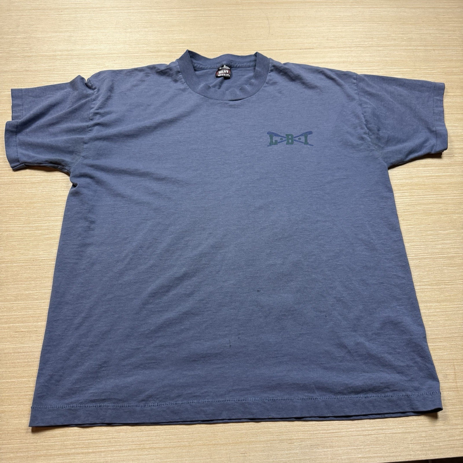 FILA T shirt vintage lunga spiaggia isola canottaggio sole sbiadito anni 90 XL Fruit Of The Loom Best