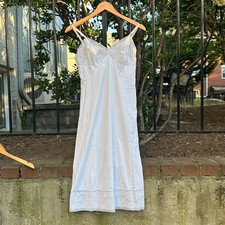 Vintage Vanity Fair White Antron III Nylon Lace Trim Full Slip Dress