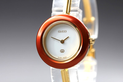 [Near MINT] Vintage GUCCI Change Bezel 11/12 Gold Bronze Quartz Damenuhr
