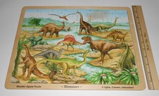 Dinosaurs Melissa  Doug Wooden Tray Puzzle 24pc Wood Tray Educational Toy Kids