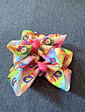 Little Monsters Small Pair Of Hair Bows Rainbow Colors
