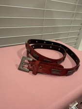 Vintage Leather Red Belt With Design