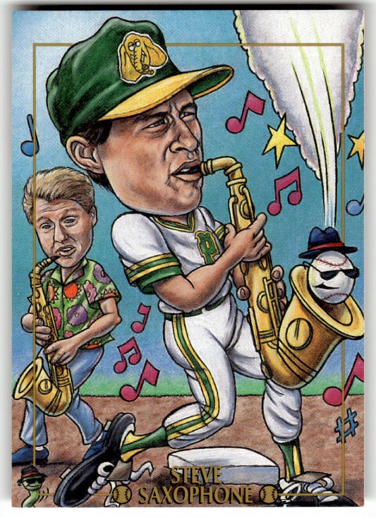 1995 Cardtoons Steve Saxophone #61 Oakland Athletics Steve Sax