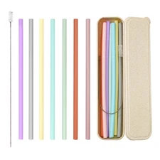 Reusable Straw with Case - Dishwasher Safe ECO-Friendly BPA Free Travel Straw...