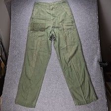 Vintage U.S. Army OG-107 Sateen Trousers Pants Mens  Fit 26x28 60's 70's