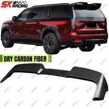 Dry Carbon Rear Roof Trunk Spoiler Wing Kits Fits For Cadillac Escalade 2021-24