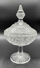 Vintage Indiana Glass Compote Bowl Candy Dish With Lid