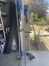 Kobalt 80 Volt Edger, String Trimmer Battery And Charger And String Spools (5)