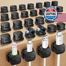 Rocoren 30-Pack Magnetic Adjustable Cable Clips Cord Organizer