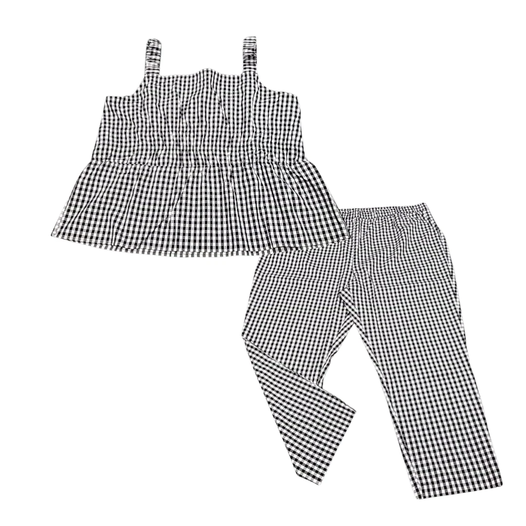 Kate and Mallory Women's Printed Top wih Pull On Pants Set 2X Plus Size