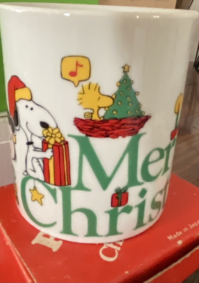 Vtg 1977 "Merry Christmas" Peanuts Gang Snoopy Charlie Brown Mug Coffee