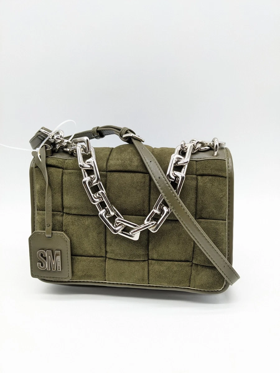 STEVE MADDEN Bmatters woven suede chain link satchel crossbody bag  