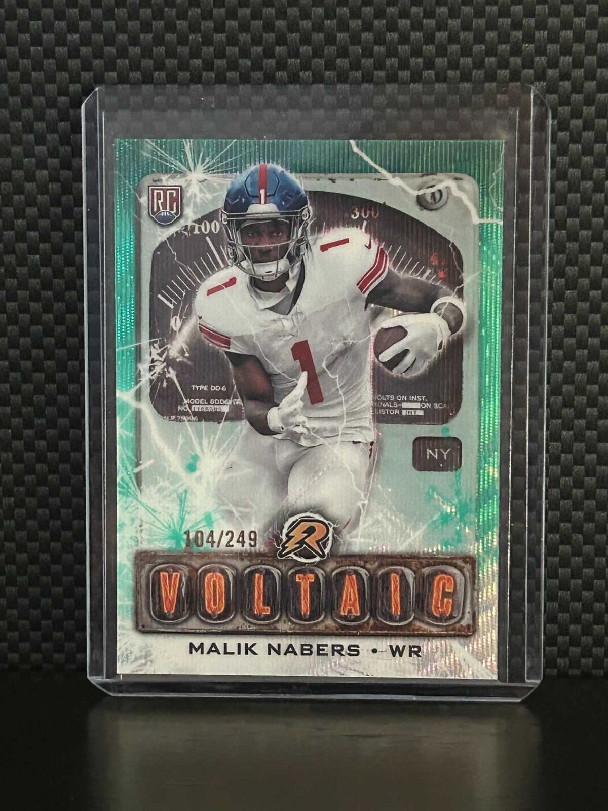 Malik Nabers #V-6 2024 Topps Resurgence RC Voltaic Aqua Surge 104/249