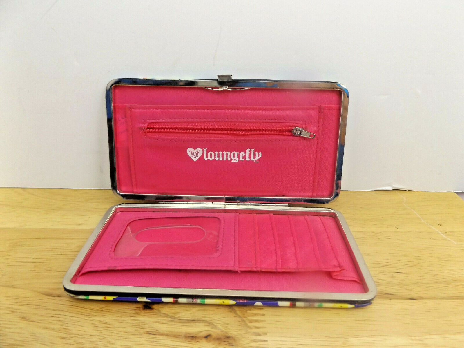 Loungefly Clutch Wallet Rainbows Hearts and Pug Dogs Gem