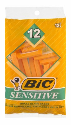 BIC Men's Disposable Razor Single Blade Sensitive Soothing Shave 12ct Pack of 2