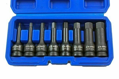 3/8 In. Drive SAE Professional Long Hex Bit Socket Set, 8 Piece - Foto 3