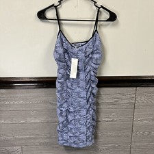 NWT Urban Outfitters Women’s Blue Floral Ruched Mini Dress Size Small Bodycon
