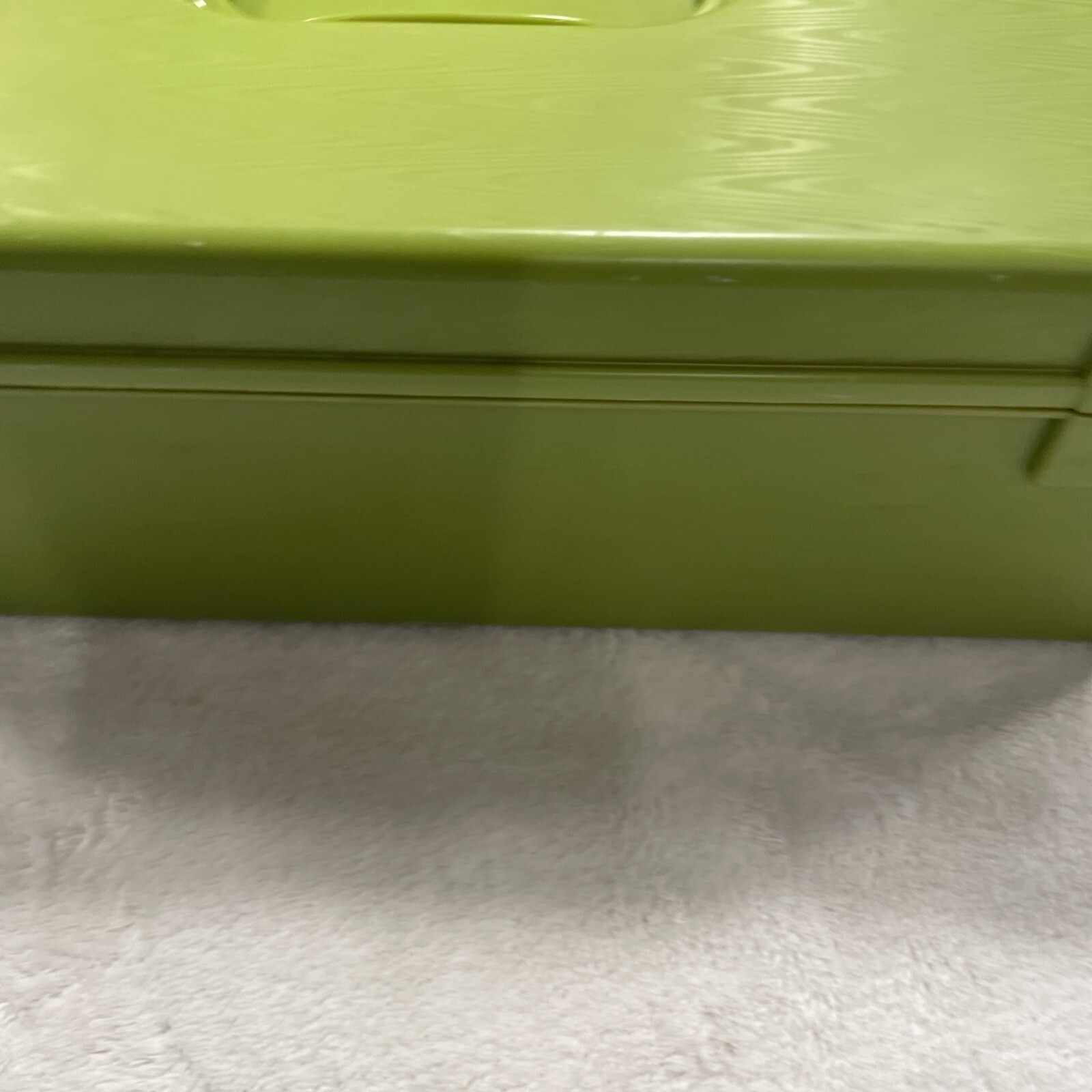 Vtg Plastic Sewing Basket Box Removeable Tray Wilson 12.5X8.25X4.5” Green