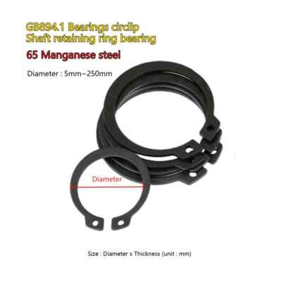 GB894.1-86 65 Manganese steel Snap springs Bearings circlip Shaft retaining ring