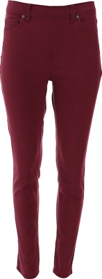 DG2 Diane Gilman Stretch Denim 5-Pocket Jegging WINE XXST NEW (554)