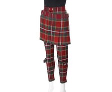 BURBERRY Modern Stewart Royal Tartan Punk Plaid Trousers With Detachable Kilt 6