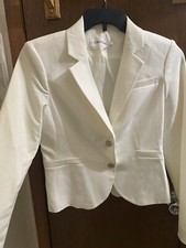 Size 6 Cream White Calvin Kline Women s Blazer Coat