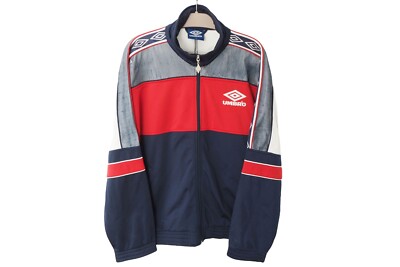 Vintage UMBRO Track Jacket Full Zip Size L blue/red 90s sport