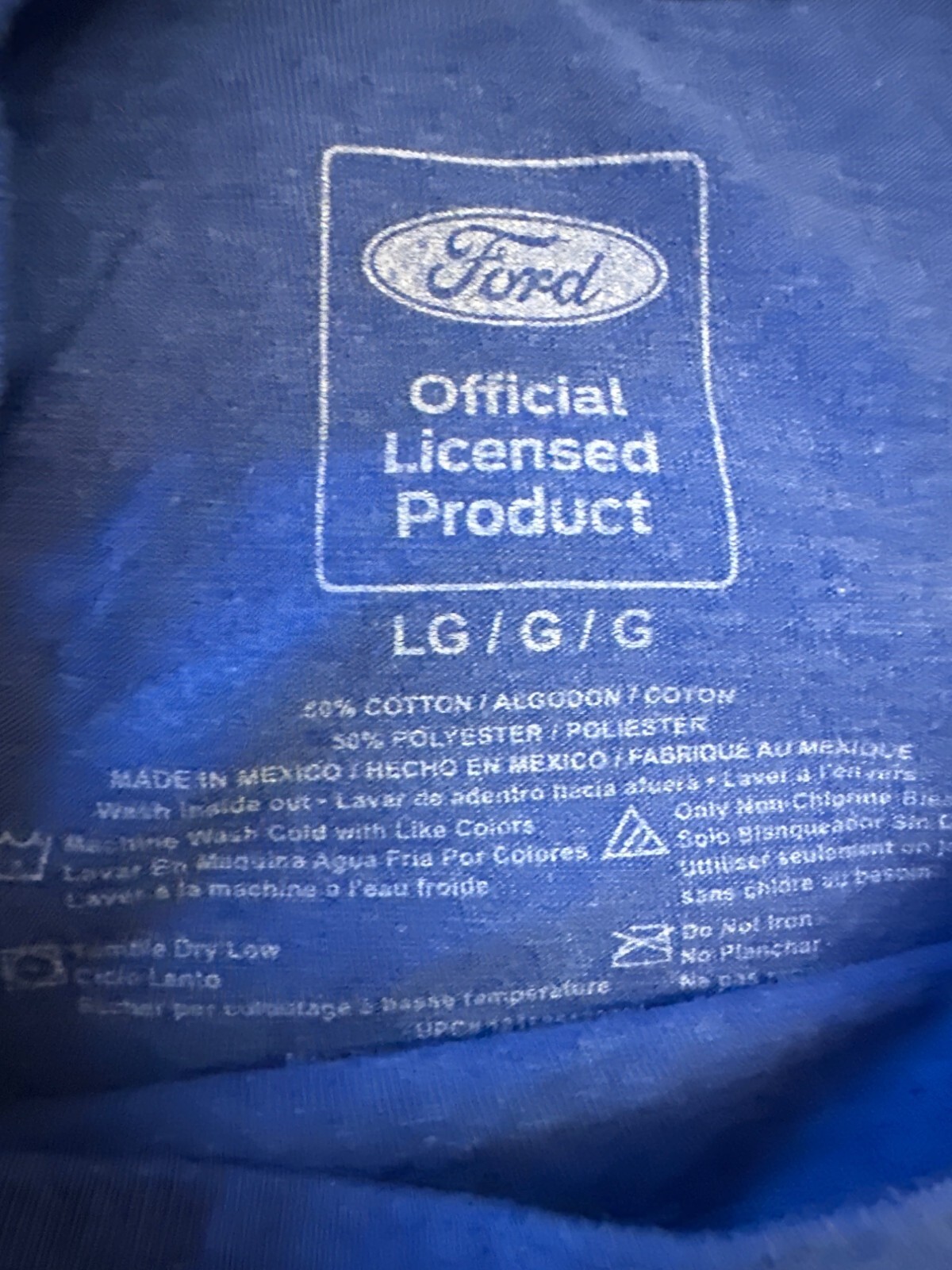 PONY T shirt Ford Mustang blu grande prodotto ufficiale con licenza cotone e poliestere