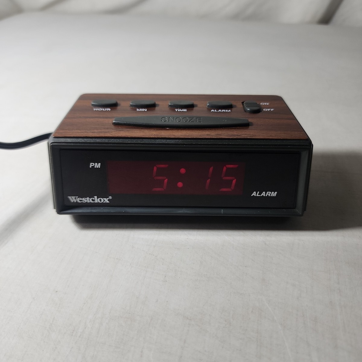 Vintage Westclox Digital Wood Grain Alarm Clock Model 110861