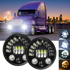 7 Inch Round Led Headlight Halo Drl Turn Signal Projector For Kenworth T2000 7 Inch Round Led Headlight Halo Drl Turn Signal Projector For Kenworth T2000