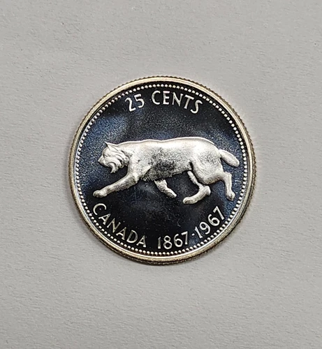 1967 Canada Quarter Commorative one year issue. Silver. Nice coin.