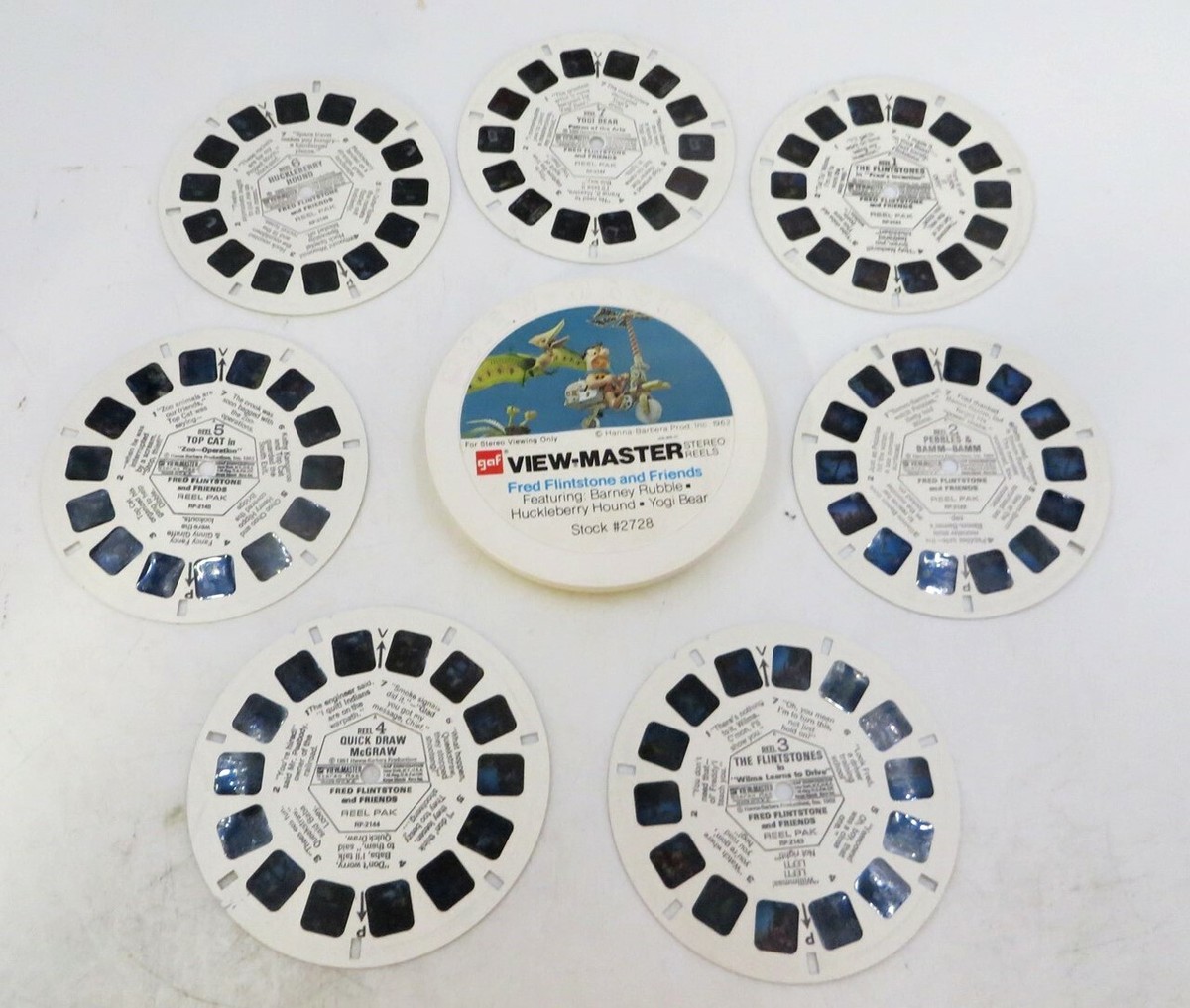 View Master 2728, Fred Flintstone Friends, Children's Reel Set With Case