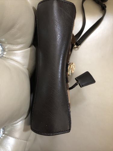 MICHAEL KORS MK Hamilton Traveler Calf Hair Brown Leather Bag Handbag - Picture 7 of 9