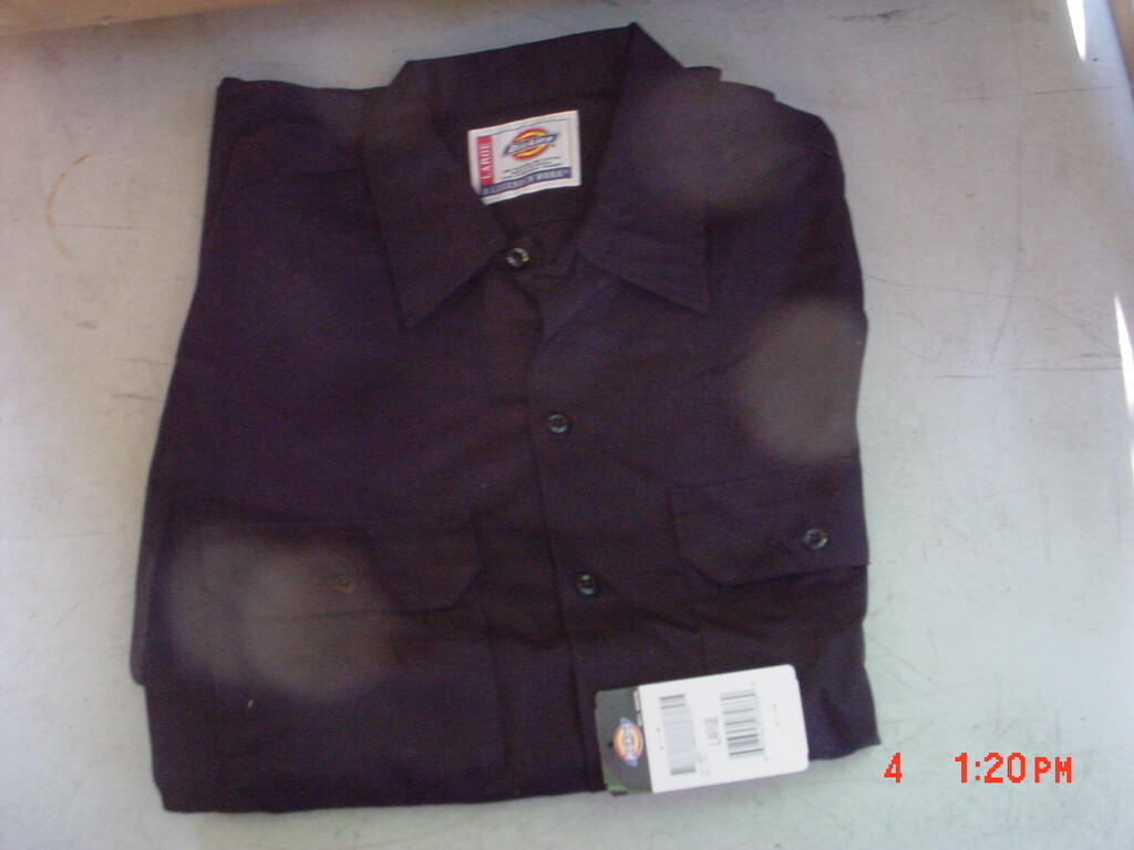 Dickies Men's Short Sleeve Work Shirt - Black Large Dickies Men's Short Sleeve Work Shirt - Black Large