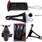 Motorcycle BRAKE Tail LED LIGHT Side Mount License Plate Bracket Holder Black