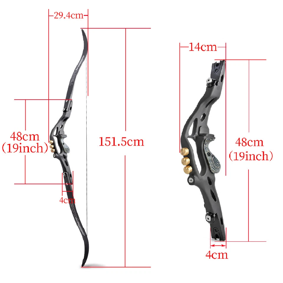 62" ILF Recurve Bow Set 30-60lbs Archery 19" Riser Takedown Hunting Target USA - Image 3 of 4