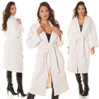 Koucla Womens Oversized Open Belted Lightweight Long Coat New