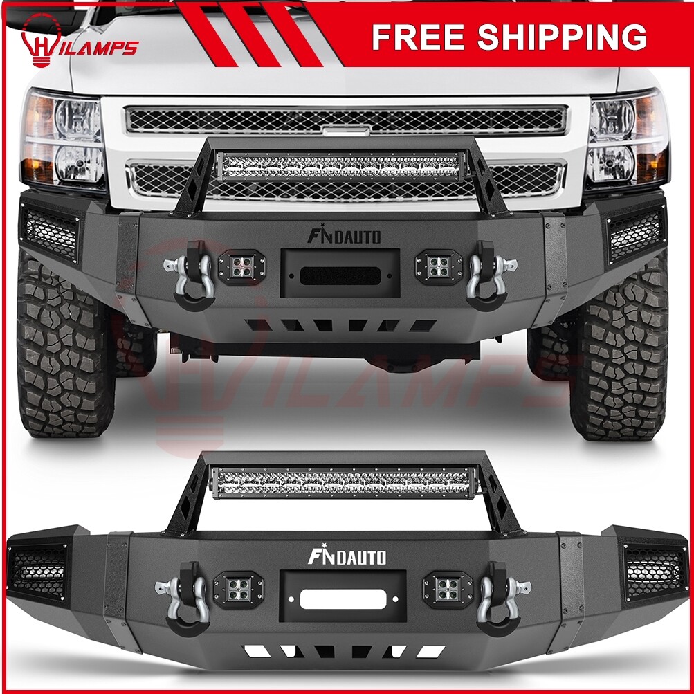 2007-2013 Chevy Silverado 1500 6.2L Winch-Ready Front Bumper with Fog Lights